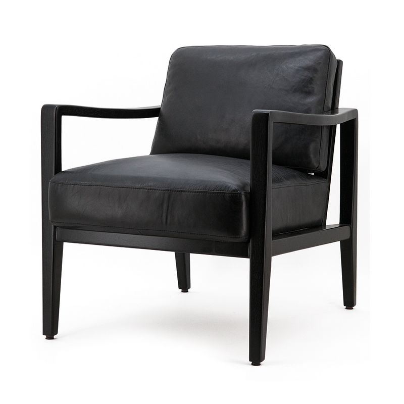 Fauteuil Olaf zwart vintage leer QRS Design